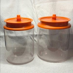 Vintage Orange Tupperware Cannisters